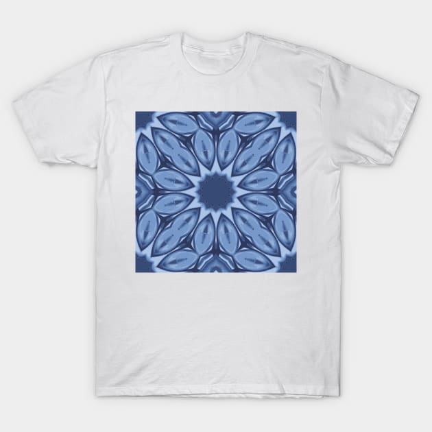 classic blue leaf pattern T-Shirt by justrachna